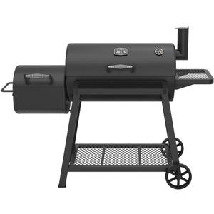 Oklahoma Joes Laredo Series 1100 Offset Charcoal Smoker and Grill with 1100 sq. in. Cooking Area in Black