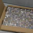 XUANINY Peel and Stick Backsplash Tiles for Kitchen,Bathroom,Fireplace,Self Adhesive Metal Aluminum Mosaic (12"x12") (10, Coffee + Gray Printing)