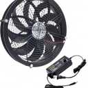 Powerful Circular 12-Inch 30cm X 4cm AC 115V Industrial Fan with Speed Controller - 730CFM High Airflow - Ideal for Workshops, Greenhouses, Server,Inverter