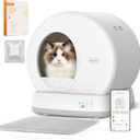 MeoWant Self-Cleaning Cat Litter Box, Integrated Safety Protection Automatic Cat Litter Box for Multi Cats, Extra Large/Odor Removal/APP Control Smart Cat Litter Box with Mat & Liner