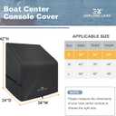 Explore Land Waterproof Boat Center Console Cover Fade Resistant 600D Marine Grade Fabirc Size up to 36" W x 24" D x 42" H, Black