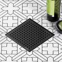 Neodrain 6 Inch Square Shower Drain with Removable Quadrato Pattern Grate, Matte Black 304 Stainless Steel Square Drain, with Watermark&CUPC Certified, Hair Strainer