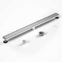 Linear Shower Drain 36" Brushed 304 Stainless Steel | Fast Drainage | Tile Inserted | Stainless Floor Drain Grate | Hair Strainer | Drain Key | The Upgrade for Your Bathroom