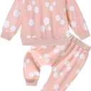 ZOEREA Toddler Baby Girl Clothes Long Sleeve Pullover Tops + Pants Set Floral Print Sweatsuit Fall Winter Outfit, Size 18-24M