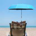 Beach Chair Umbrella with Clamp, UPF50+ Clip on Umbrella for Outdoor Chairs 40IN Small UV Protection Sun Umbrella for Chair, 360° Adjustable, for Beach Patio Camping Wheelchair Golf Cart