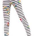 Haloumoning Kids Girls Striped Leggings Toddler Cute Elastic Waist Printed Pants 3-10 Years, 100 (White)