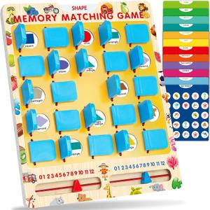 Matching Memory Game for Kids Ages 3-5 4-8, Board Games for 4-6, Car Airplane Camping Travel Toys Games Activities for 3-5 4-8, Toddler Kid Road Trip Essentials, Birthday Gifts for Kids Boys Girls