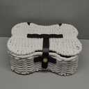 Cotton Rope Basket for Pet Toys, Bone Shaped Pet Toys Organizer, Handmade Dog Toy Bin, Woven Baskets for Storage,14.96 x 11.22 x 6.5 inch