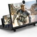 20 inch Screen Magnifier for Smartphone,3D HD Screen Expanders for Movies, Videos, and Gaming, Screen Magnifier with Adjustable Angle Design Amplifier Desktop Magnifying for Seniors Reading (Black)