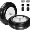 (2-Pack) Fits 4.80/4.00-8, 3.50/2.50-8, 4.00-6, 4.00-8 Wheelbarrow Wheels,14.5" Wheelbarrow Flat Free Tire, with 3/4" & 5/8" Bearing,3" Hub for Garden Cart Trolley Wagon Lawn Mower