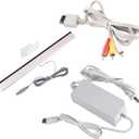 Xahpower 3 in 1 Accessories Bundle Kits for Wii, AC Power Supply Adapter + Composite Audio Video Cable and Wired Infrared Ray Sensor Bar Compatible with Nintendo Wii