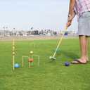 GoSports Six Player Croquet Set - Choose Deluxe (35") or Standard (28") - Modern Wood Design