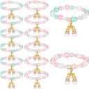 Ecally 12 Pcs Ballerina Party Favors Ballerina Bracelet Bulk Dance Bracelet Gift Party Supplies for Women Costume Jewelry Princess Toddlers Kids Girls