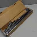 5/8 Diameter Curtain Rods 30-90 Inch, for 30-84 Inch Windows, Adjustable Splicing Black Curtain Rods for Windows with Brackets, Window Rod Long Small Curtains Rod