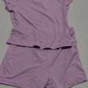 SAMPEEL Womens Two Piece Lounge Sets Casual Summer Outfits 2 Piece Short Matching Clothing Set (Small, Light Purple)