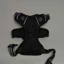 rabbitgoo Dog Harness No Pull with 2 Leash Clips, Adjustable Soft Padded, Reflective Oxford No Choke Pet Vest with Easy Control Handle for Medium Sized Dogs, Black, M