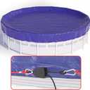 18 FT Round Pool Cover, [ 2025 Upgraded ] Above Ground Pool Cover, Heavy Duty Winter Pool Cover, Cold and UV Resistant, Cable and Pulley System