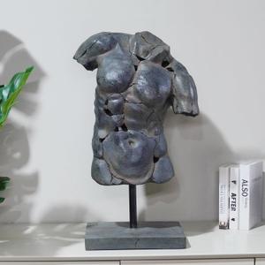 Cynkeyee Bust Statue Sculptures Home Decor - 25.5IN Abstract Sculpture Greek Statue Male Torso Sculpture Entryway Decorations for Living Room Home Decor 15.25x8.5x25.5 Inch