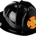 Dress Up America Firefighter Helmet - Fireman's Hat for Adults- Firefighter Costume Accessory - One Size Fits Most (Black)