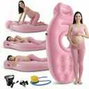 Inflatable Tummy Nest Pregnancy Pillow with Belly Hole, Belly Mattress for Pregnancy Pillow Stomach Sleepers,Maternity Pool Float,Prenatal Massage Pillow,Extra Wide&Tall,All Pregnancy Stages (Pink)