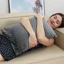 Hugsmiling Weighted Pillow, 6.6lbs 20 * 12 inch Tactile Sensory Huggable Throw Pillows with Machine Washable Cover, Chemical-Free Fabric, Better Sleep on Couch (Grey)