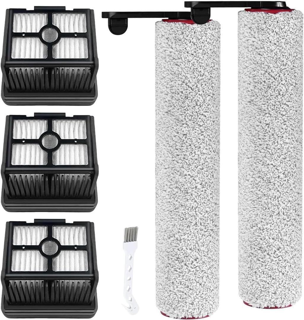 (6pcs) Replacement Brush Rollers And HEPA Filters For Dreame H12 Pro/ H12 Dual Wet Dry Vacuum Cleaner, Replacement Parts Accessories Kit Inclue 3 Vacuum Filter, 2 Roller Brushes