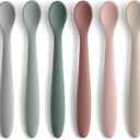 6-Piece Silicone Baby Feeding Spoons, First Stage Infant Spoons, Soft-Tip Easy on Gums I Baby Training Spoon | Infant Utensils Feeding Supplies, Dishwasher & Boil-proof