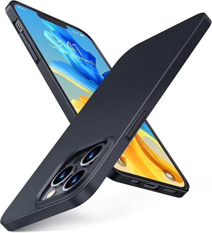 TORRAS Slim Fit for iPhone 13 Pro Max Case, UltraThin 13 Pro Max Case Black, Lightweight Hard PC Cover with Secure Grip Phone Cases for iPhone 13 Pro Max Phone Case 6.7 inch, Space Black