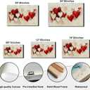 Framed Red Hearts Couple Love Wall Art 8x12in, Romantic Valentine's Day Canvas Art Pictures, Modern Abstract Wall Decor for Living Room Bedroom, Made in USA