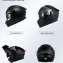 Modular Motorcycle Helmet DOT Approved, Lightweight Full Face Flip Up ATV Street Dirt Bike Helmet Dual Visor Sun Shield for Adult Men Women (Matte Black, Small)