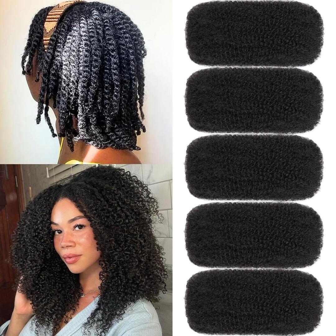 Xtrend 16 Inch 5 Bundles 150g Natural Black Afro Kinky Curly Braiding Bulk Hair For Mini Braiding Twists Afro Kinkys Bulk Synthetic Hair For Micro Spring TwistDreadlock Extensions Repair Locs Women