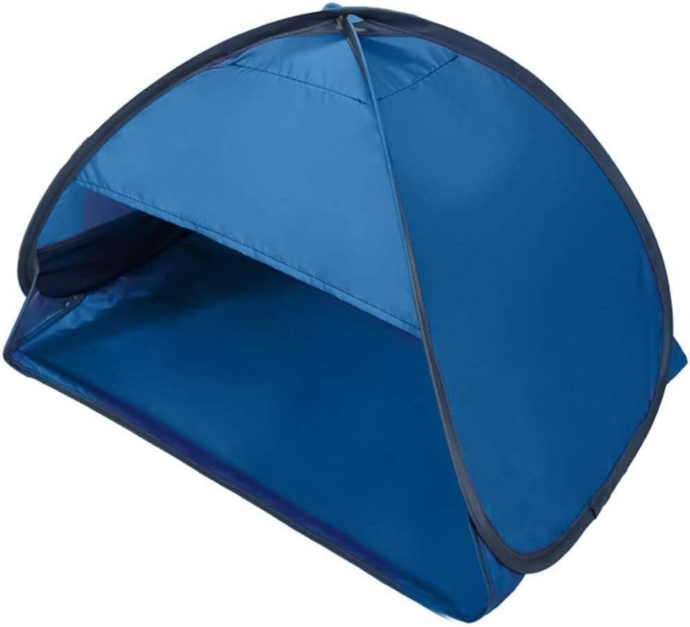 Beach Sun Shelters,Instant Sun Shade Canopy Head PopUp Canopy Automatic Shade Tent for Camping Hiking Picnic Portable Sun Shelter Windproof Waterproof with Mobile Phone Stand (Blue-Waterproof-27.5in)