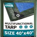 TARPAL 40x40 Feet Green Tarp Waterproof Multipurpose Protective Cover All Purpose Outdoor Poly Tarps Cover for Swimming Pool, Roof Waterproofing,Boat, car, Camping, firewood,Outdoor Furniture,etc