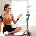 EUCOS 62" Phone Tripod, Tripod for iPhone & Selfie Stick with Remote, Extendable Cell Phone Stand & Ultimate Phone Holder, Solidest Phone Stand Compatible with iPhone/Android (Inferno Mix Carbon Black)