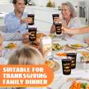 Uiifan 24 Pack 16 oz Thanksgiving Reusable Plastic Cups Thanksgiving Stadium Cups Gobble Design Thanksgiving Party Supplies Clear Fall Cups for Dinner Celebration Friendsgiving Party (Stylish)