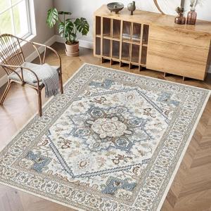 Washable Area Rug Boho Non Slip Large Rug for Entryway Indoor Mat Machine Rug Throw Rug for Living Room Bedside Rug for Bedroom Kitchen mat Rugs 4x6