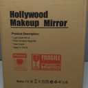 HNV 16"x12" Vanity Mirror with Lights, Hollywood Lighted Makeup Mirror with 10X Magnification, Smart Touch Control, 3 Color Dimmable LED, Square Frame Tabletop or Bathroom Dresser Mount (White)