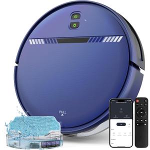 Robot Vacuum and Mop Combo, Robotic Vacuum Cleaner 2 in 1 with WiFi/App/Voice, Schedule, Water Tank and Dustbin, Self-Charging, Slim, Ideal for Hard Floor, Pet Hair, Carpet