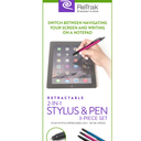 ReTrak Essentials Retractable 2-in-1 Stylus & Pen 3-Piece Set