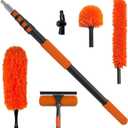 Buyplus 26FT Reach Dusting Kit, Long Duster with 5-20FT Extension Pole for High Ceilings, Cobweb Duster, Microfiber Duster, Window Squeegee, Extendable Duster Cleaning Kit
