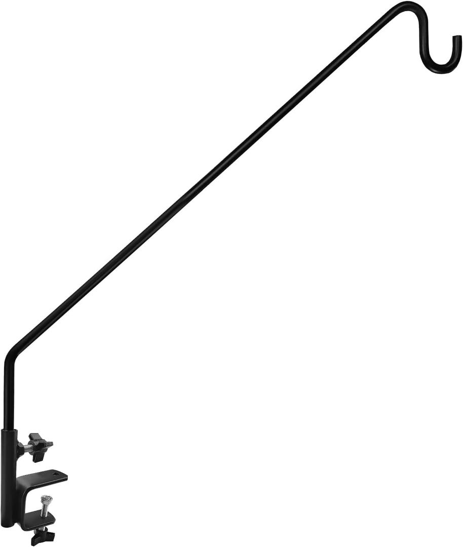 MIXXIDEA Heavy Duty Extensible Deck Hook - Adjustable for Hanging Bird Feeders, Plants, Wind Chimes, Lanterns (43in Long Deck Hook-1 Pack)
