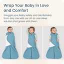 Newborns Swaddle Sleep Sack 03 Months, 1.0 TOG Baby Blanket for Newborns, Soft Sleeping Bag for Infants (Blue, S)