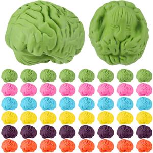 Gilprop 48 Pcs Brain Shaped Erasers Bulk 1 Inch Mini Brain Rubber Pencil Erasers Fun Classroom Supplies Birthday School Party Favors, Cute Novelty Gifts for Students Reward Prize Filler, Colorful