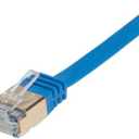 100FT U/FTP Flat Design CAT7 Gold Plated Shielded Ethernet RJ45 Copper Cable 10 Gigabit Ethernet Network Patch Cord (100FT, Blue)