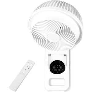 Simple Deluxe 7 inch Wall Mount Fan, 3 Speeds & 3 Modes, 15 Hours Timer, 60 Oscillating Circulating Fan, with Remote Control, Air Circulation Fan for Indoor Use, White
