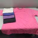 Real Essentials 5 Pack: Women's Short Sleeve Active Workout T-Shirts - Dry Fit Gym Tops with Split Hem (Plus Sizes), Size XL