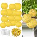 Mindsoft 140 Pcs Bee Paper Lanterns Party Decorations 6" 8" 10" Yellow Paper Lanterns with Plush 3D Bees Honeybee Hanging Decor for Birthday Party Supplies Baby Shower Holiday Indoor Outdoor DIY Craft