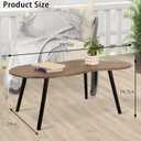 Small Coffee Table Irregular Wood Grain Desktop Coffee Tables Simple Modern Cloud Shaped Center Table Floor Standing Table for Living Room, Home Office