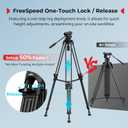 SmallRig FreeSpeed Heavy Duty Carbon Fiber Video Tripod, 73" Camera Tripod with Fluid Head for Manfrotto Plate, One-Knob Quick Extend, 75mm Bowl, Weigh 7.5lb, Load up 22lb for DSLR Camera, Camcorder