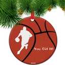 You Did It - Basketball Christmas Ornament - Basketball Lover Gift for Kids, Team Players & Coaches - Basketball Themed Holiday Decor, Sports Fan Tree Ornament (C08)